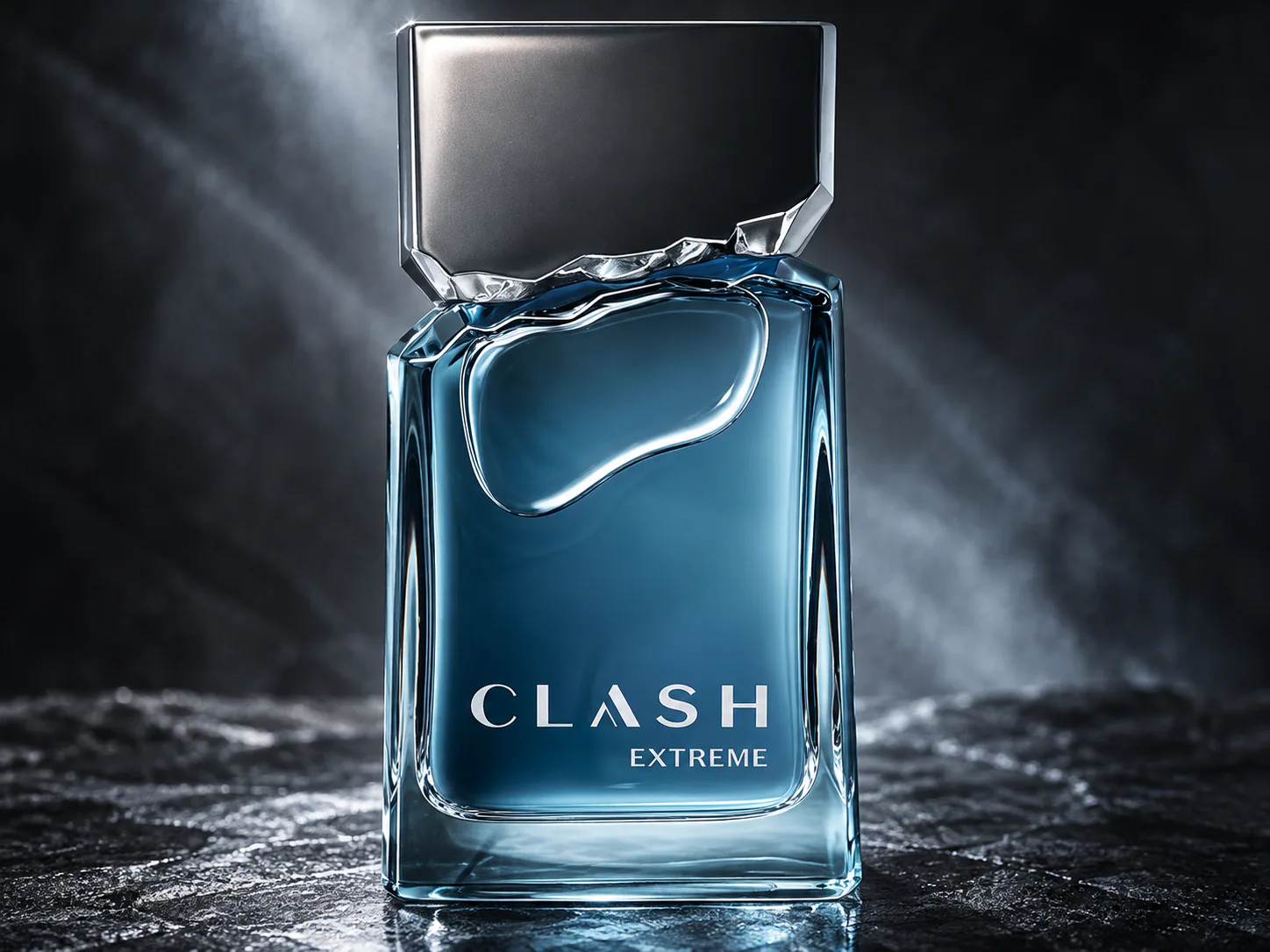Frasco azul do perfume Clash Extreme de O Boticário